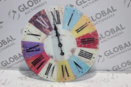 Boxed Paris AMS Multi Coloured Glass, Colour Wall Clock. RRP£30.00 (Public Viewing and Appraisals