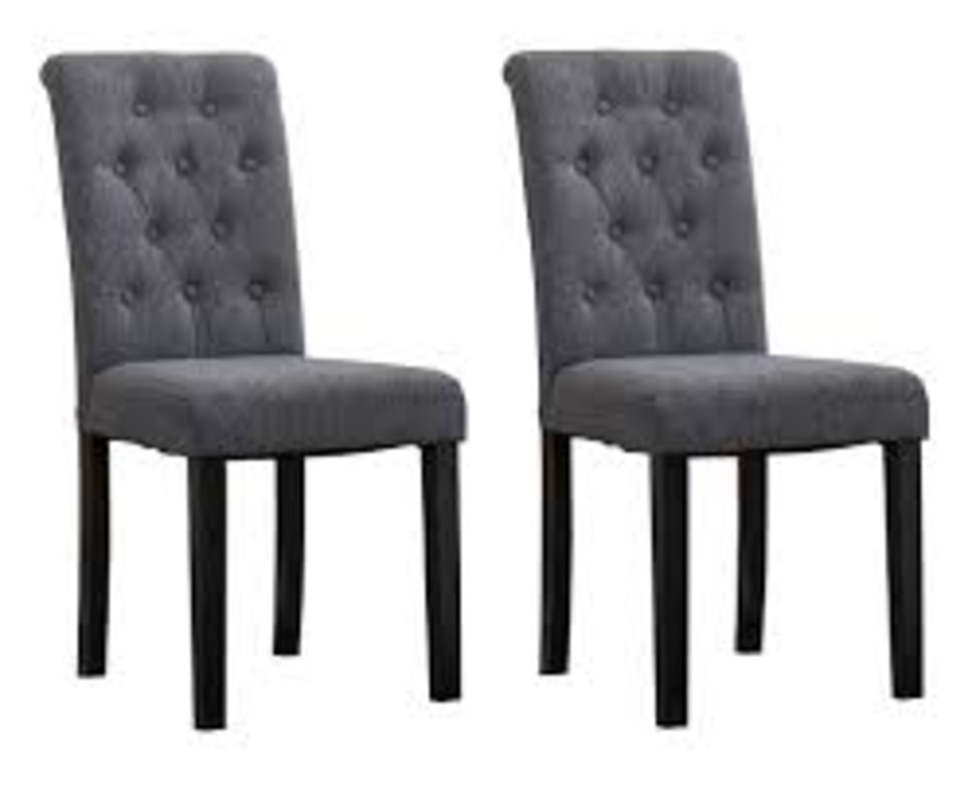 Boxed Set of 2 Grey Fabric Designer Dining Chairs RRP £120 (Public Viewing and Appraisals