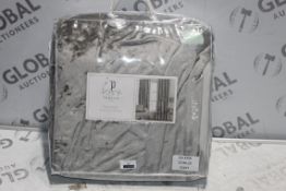 Pair of Paoletti 66 x 90Inch Ringtop Ready Made Silver Curtains RRP £80 (11477) (Public Viewing