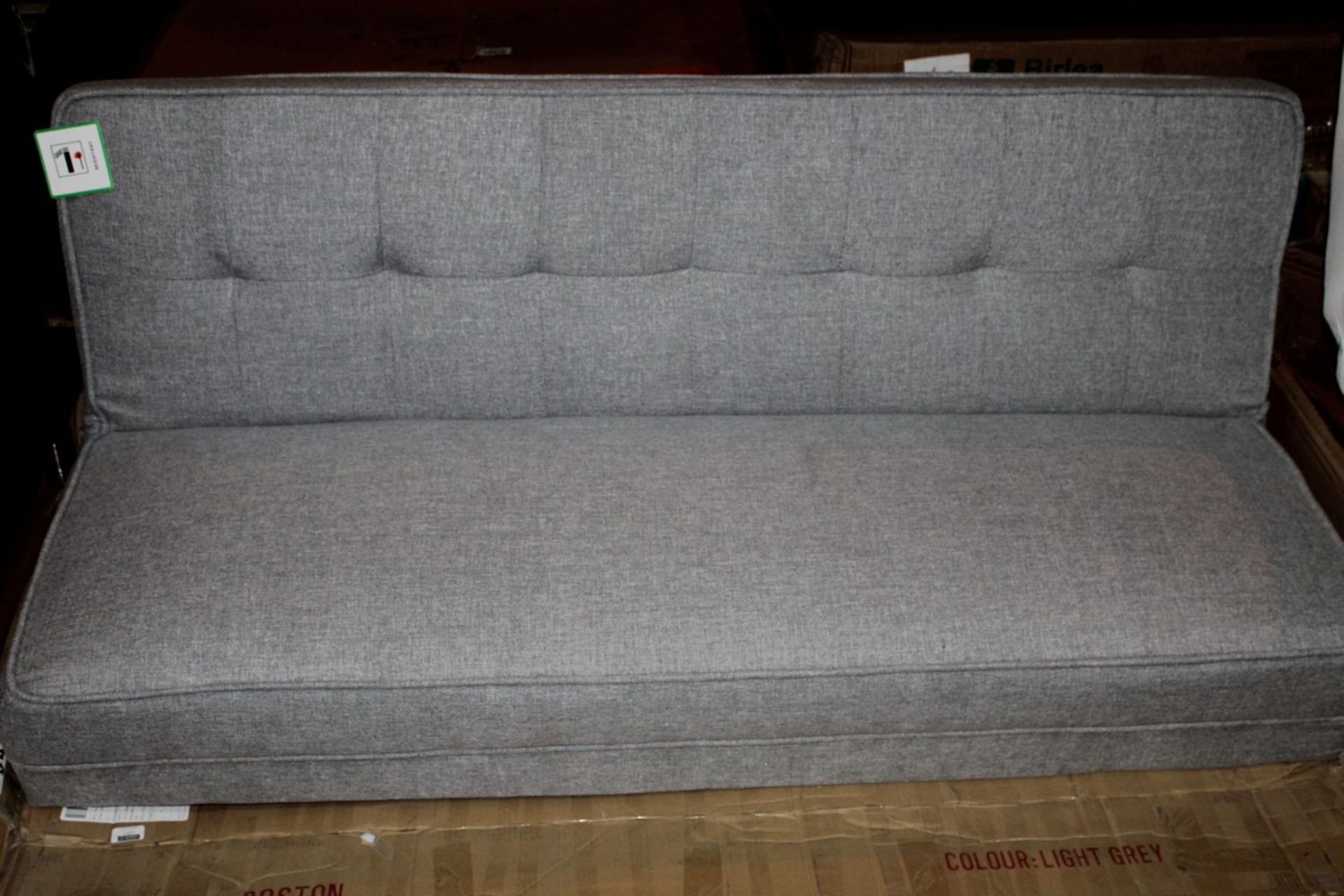 Boxed Boston Light Grey Style and Design Sofa Bed RRP £235 (16937) (Public Viewing and Appraisals