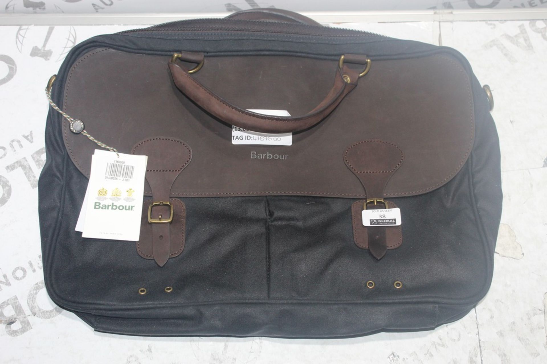 Barbour International Waxed Cotton Briefcase RRP £130 (4169600) (Public Viewing and Appraisals