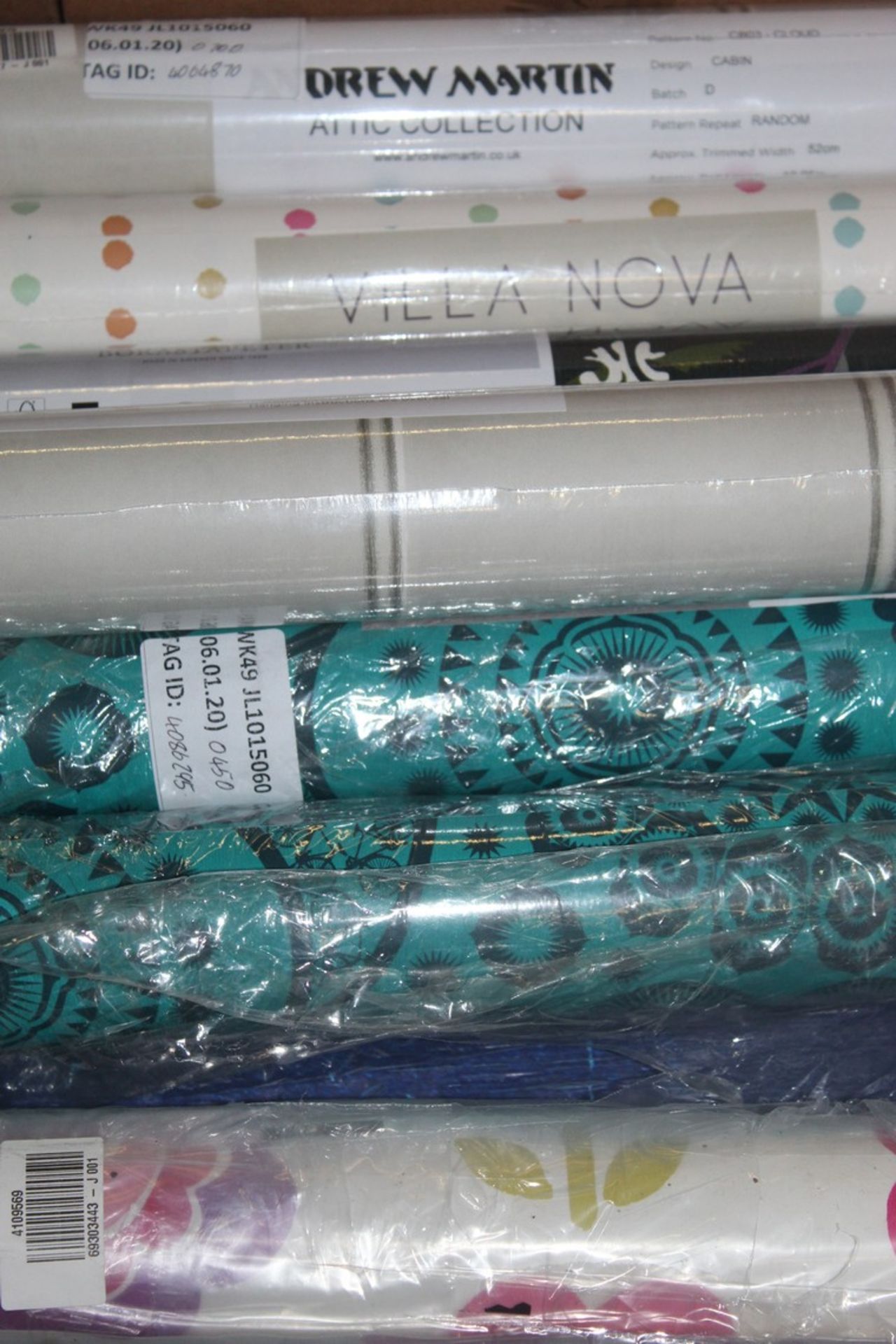 Assorted Rolls of Wallpaper By Andrew Martin, Doville, Borastapeter and Villa Nova RRP £50 - £70