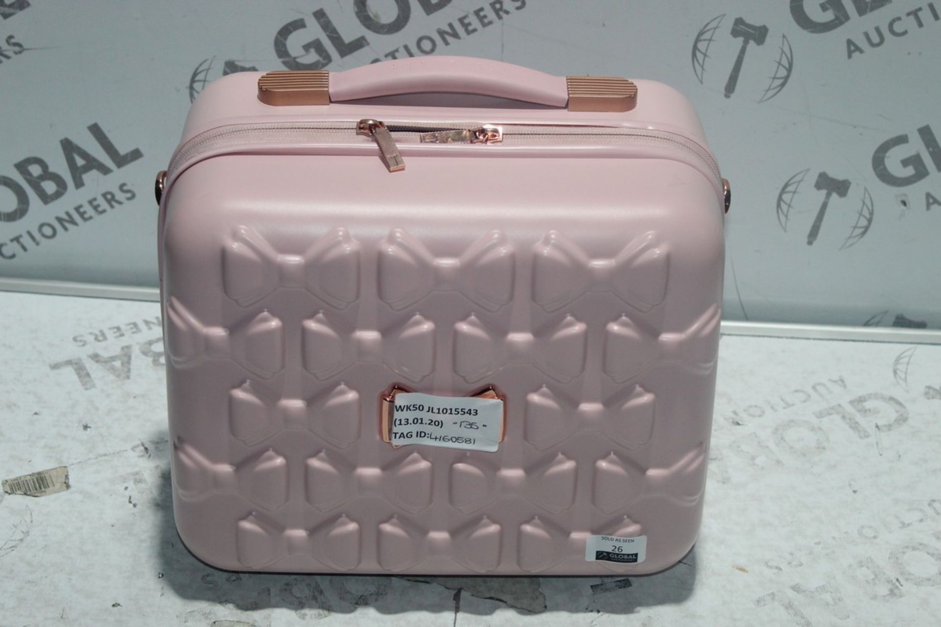 Ted Baker Hard Shell Baby Pink and Rose Gold Hand Luggage Bag RRP £135 (4160581) (Public Viewing and