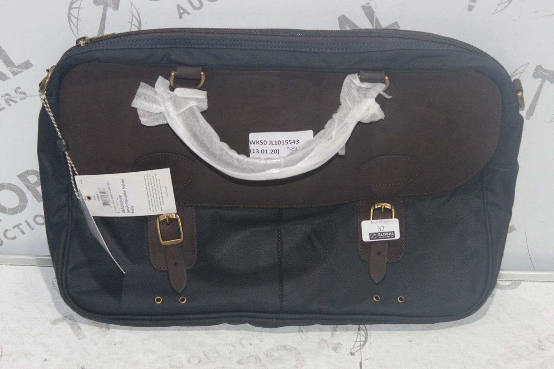 Barbour International Waxed Cotton Briefcase RRP £130 (4131790) (Public Viewing and Appraisals