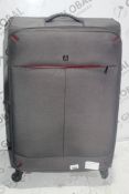 Qubed London Soft Shell 360 Wheel Suitcase in Anthracite Grey RRP £50 (RET00635026) (Public
