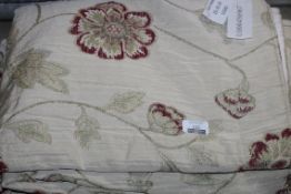 Unbagged Pair of 66 x 54Inch Montgomery Ready Made Poppy Trail Pencil Pleat Headed Curtains RRP £
