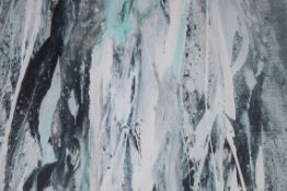 Teal Peaks by Artist Caroline Ashwood Canvas Wall Art Picture RRP £120 (2873214) (Public Viewing and