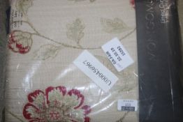 Pair of 66 x 54Inch Montgomery Ready Made Poppy Trail Pencil Pleat Headed Curtains RRP £85 (