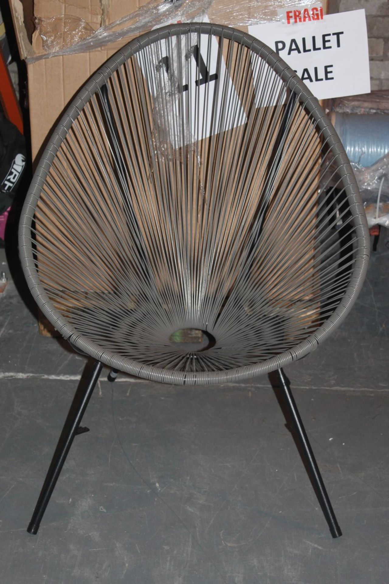 Pallet to Contain Approx. 10 Assorted Grey and White Garden String Chairs Combined RRP £150 (