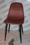 Pair Of Rose Blush Black Leg Dining Chairs (17245) (10.01.20) (Public Viewing and Appraisals