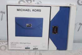 Boxed Brand-new Michael Kors, Sofia Saffiano Blue Clutch Bag for iPad Air, RRP£55.00