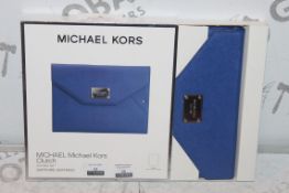 Boxed Brand-new Michael Kors, Sofia Saffiano Blue Clutch Bag for iPad Air, RRP£55.00