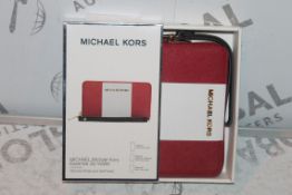 Lot to Contain 2 Boxed, Michael Kors, red White and Black, Saffiano Multi Function, Zip essential