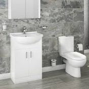 Boxed Tailored Bathroom White Wooden 2 door, Vanity Stand, RRP£150.00 (Public Viewing and Appraisals