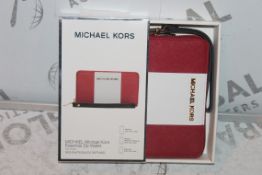 Lot to Contain 2 Boxed, Michael Kors, red White and Black, Saffiano Multi Function, Zip essential