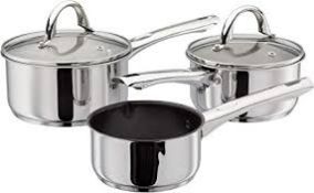 Boxed Sienna 3 Piece Stainless Steel Pan Set RRP £60 (17184) (10.01.20) (Public Viewing and