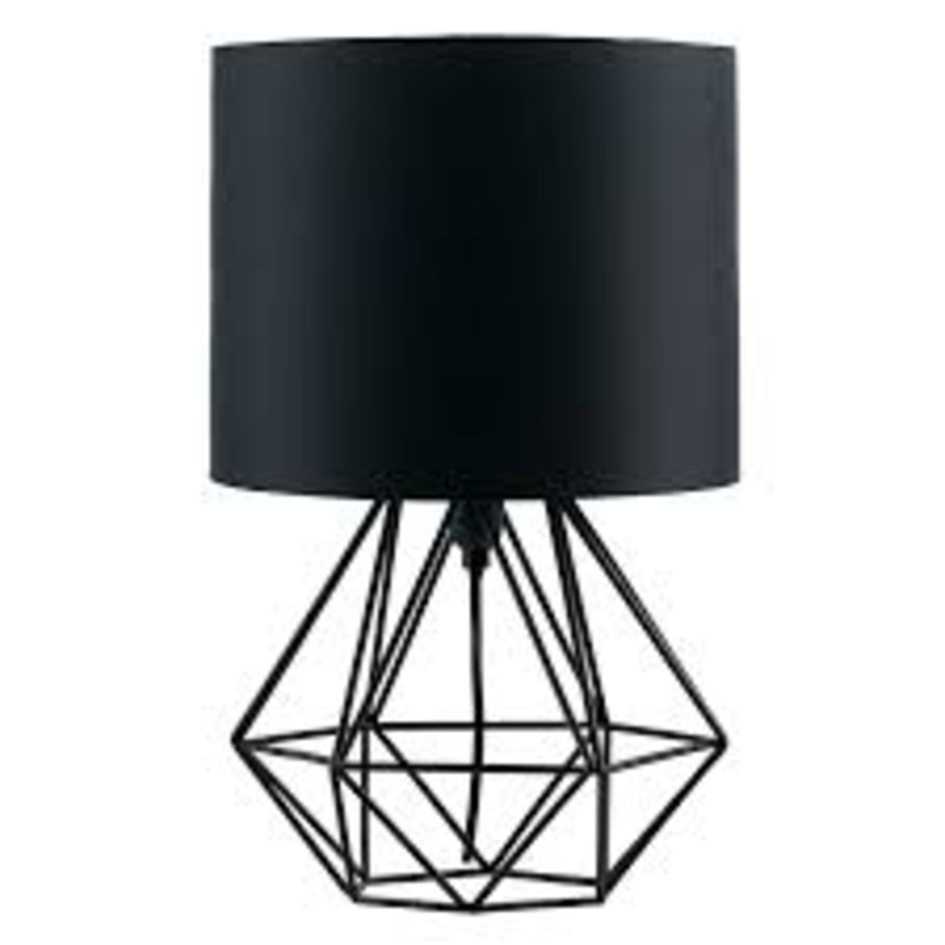 Lot To Contain Two Minisun Angus Geometric Satin Black Table Lamps Combined RRP £80 (17105) (10.01.