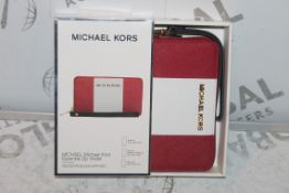 Lot to Contain 2 Boxed, Michael Kors, red White and Black, Saffiano Multi Function, Zip essential