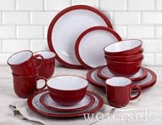 Boxed 16 Piece Canden Red Dinner Set.RRP£50.00 16253 (Public Viewing and Appraisals Available)