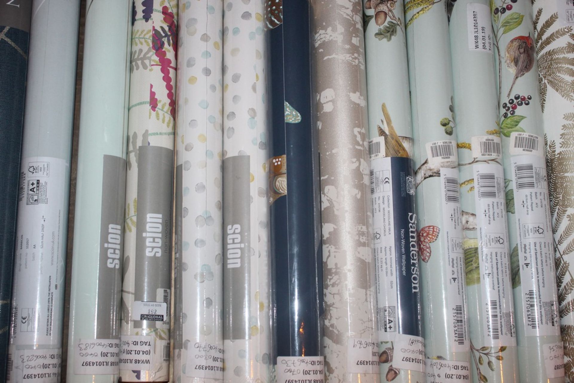 Lot To Contain 17 Assorted Rolls Of Wallpaper By Clarissa Hulse, Sanderson, Harlequin, Scion, And