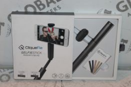 Lot To Contain Two Boxed Cliquefie Selfie Sticks In Space Grey Combined RRP £70