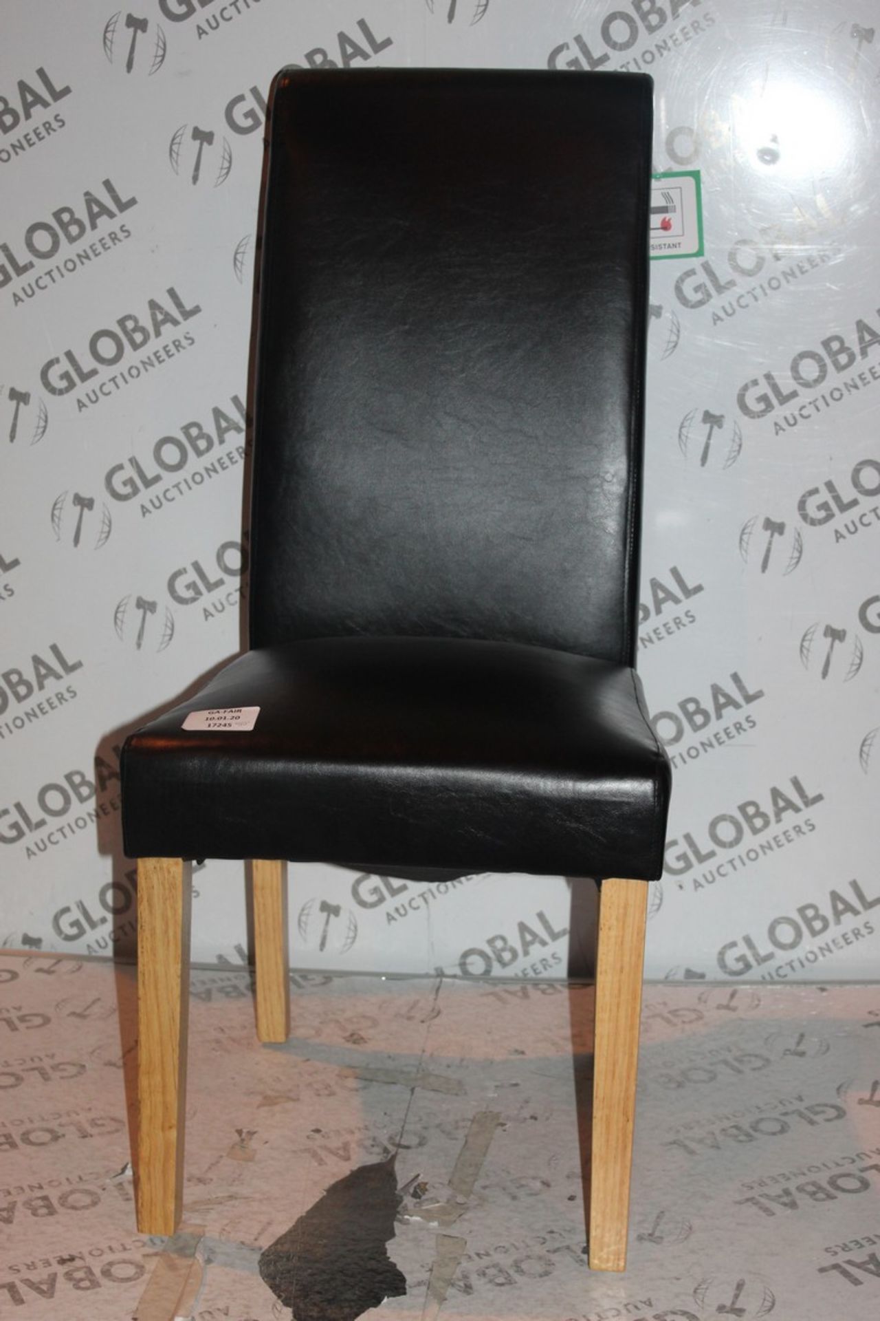 Pair Of Black PU Wooden Dining Chairs Combined RRP £100 (17245) (10.01.20) (Public Viewing and