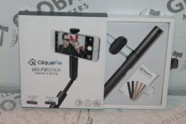 Lot To Contain Two Boxed Cliquefie Selfie Sticks In Space Grey Combined RRP £70