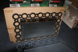 Boxed 16TM202-11 Circular Frame Rectangular Wall Hanging Mirror RRP £400