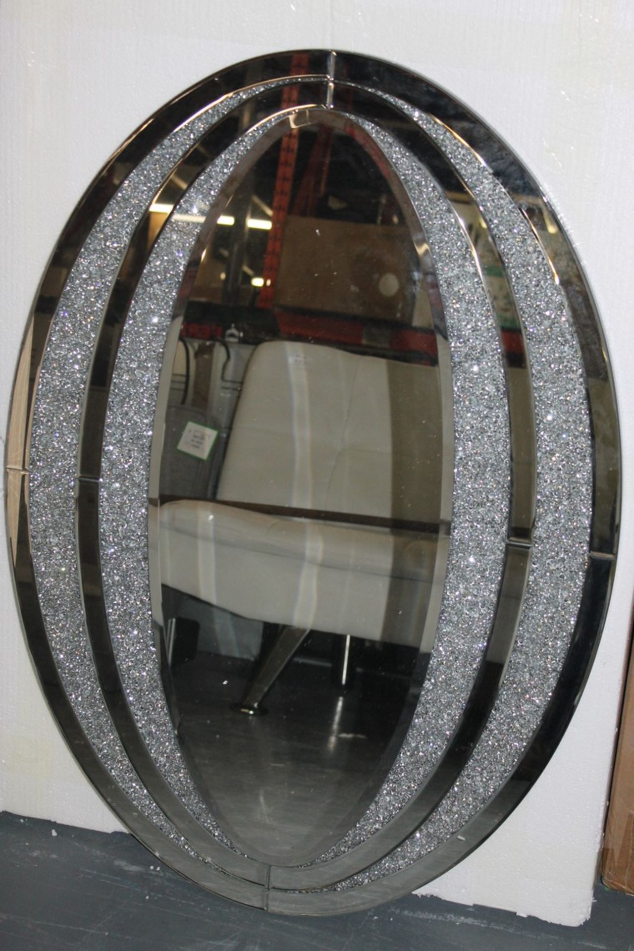 Boxed 16JZ385 Crushed Crystal Designer Wall Mirror RRP £499