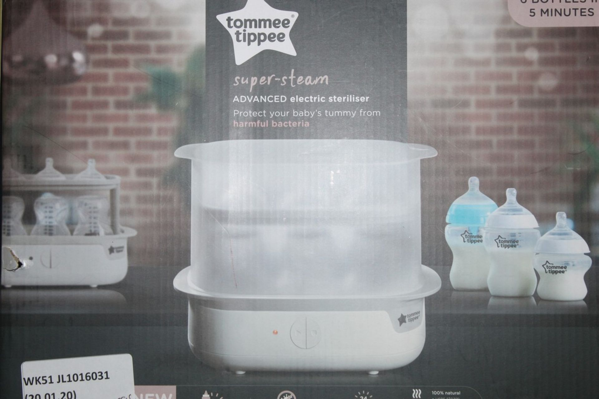 Boxed Tommee Tippee Super Steam Advanced Steam Steriliser RRP £50 (RET00815595) (Public Viewing