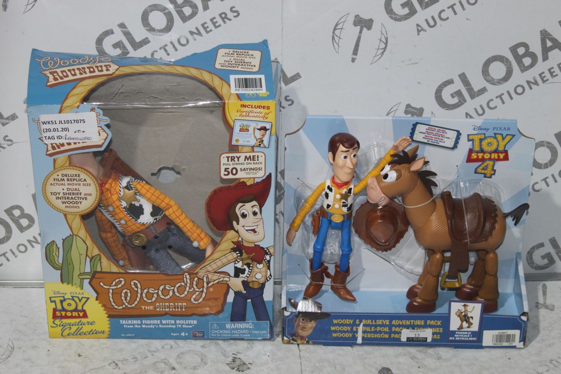 Assorted Toy Story 4 Children's Toy Items to Include a Woody and Bullseye Adventure Pack and a