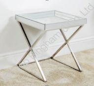Stainless Steel Mirrored Glass Side Table RRP £200