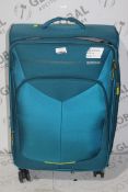 American Tourister Teal Blue Soft Shell Suitcase RRP £75 (RET00621638) (Public Viewing and