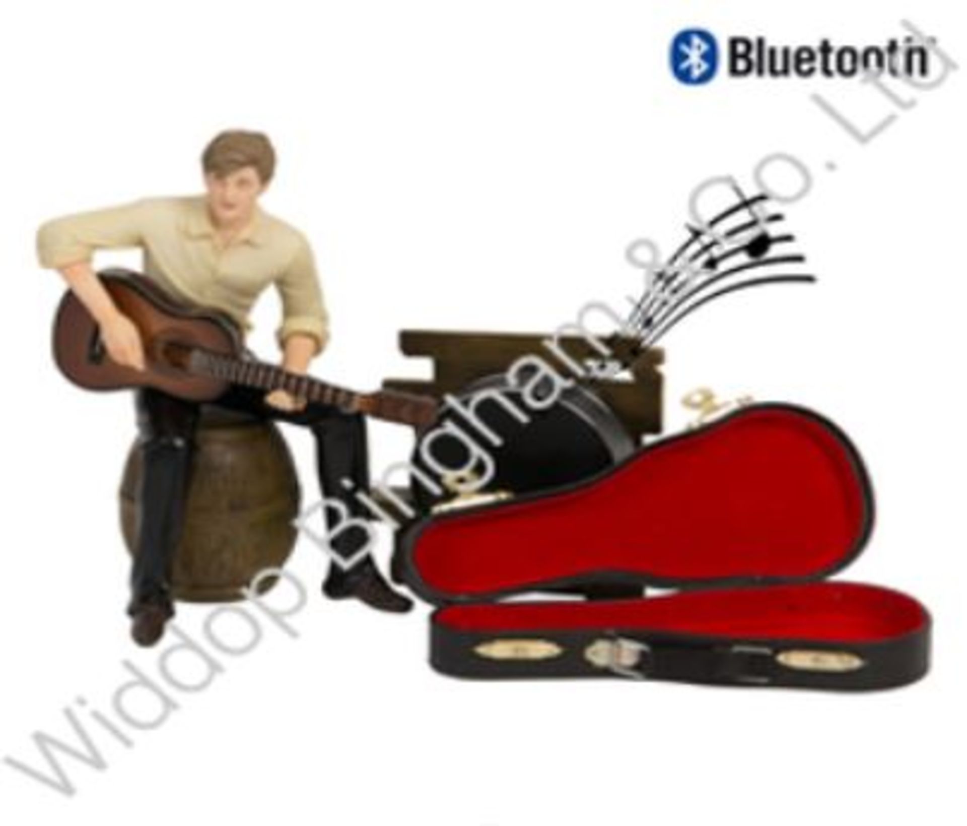 Boxed Musicology Guitar Figurine With Bluetooth Speaker Also Includes USB Cable RRP £90