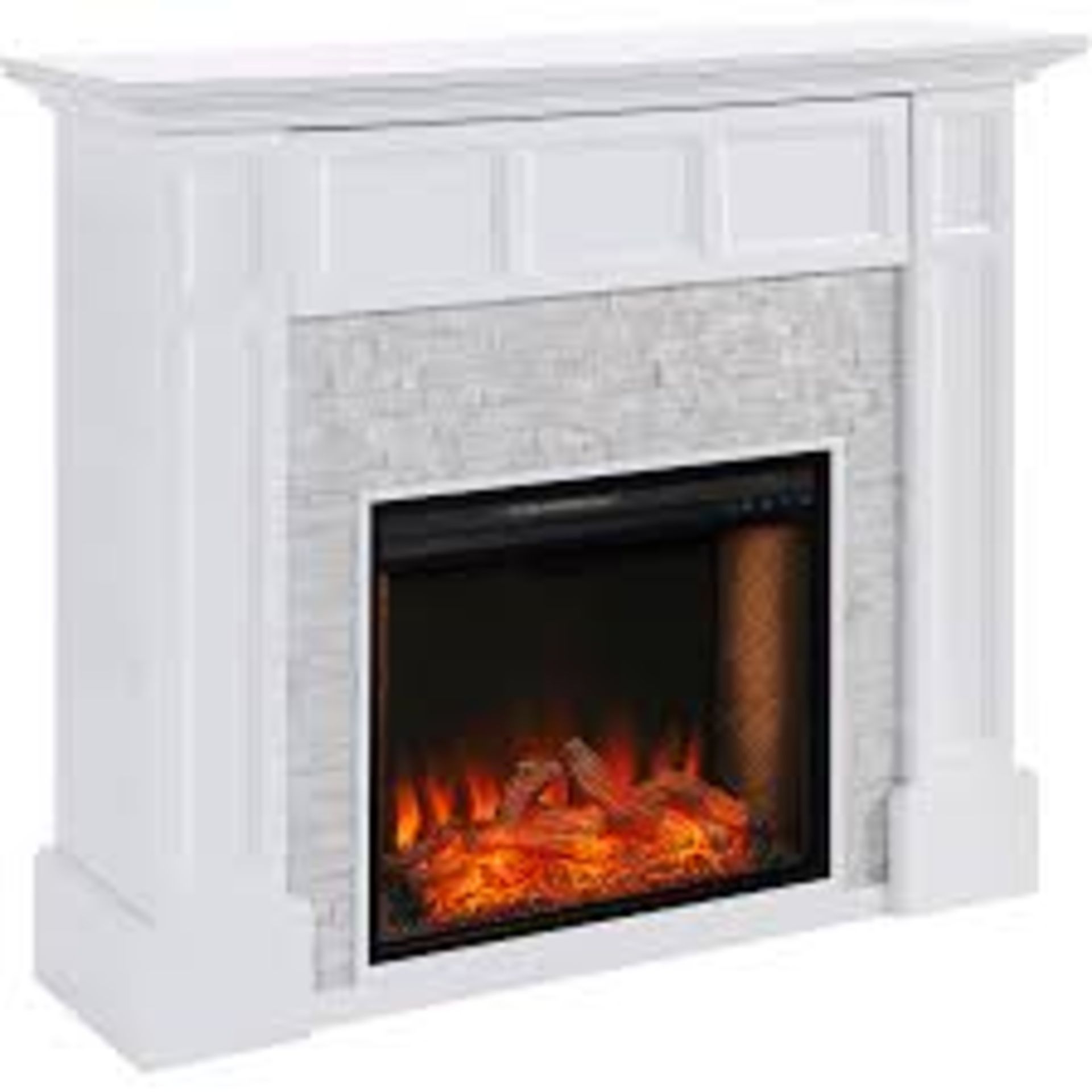 Boxed Sei Faux Stone Media Fireplace RRP £470 (16502) (Public Viewing and Appraisals Available)