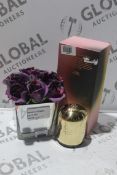 Boxed Assorted Items to Include Peony Artificial Potted Plant and a Scent Diffuser RRP £50 - £65