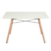 Boxed Furniture R White Designer Lina Dining Table RRP £70 (17261) (Public Viewing and Appraisals