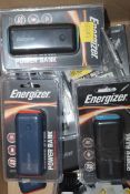 Assorted Boxed and Unboxed Energiser Portable Power Banks for Tablets and Mobile Phones