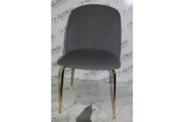 Boxed Pack of 2 Large Grey Designer Dining Chairs RRP £175 (Public Viewing and Appraisals