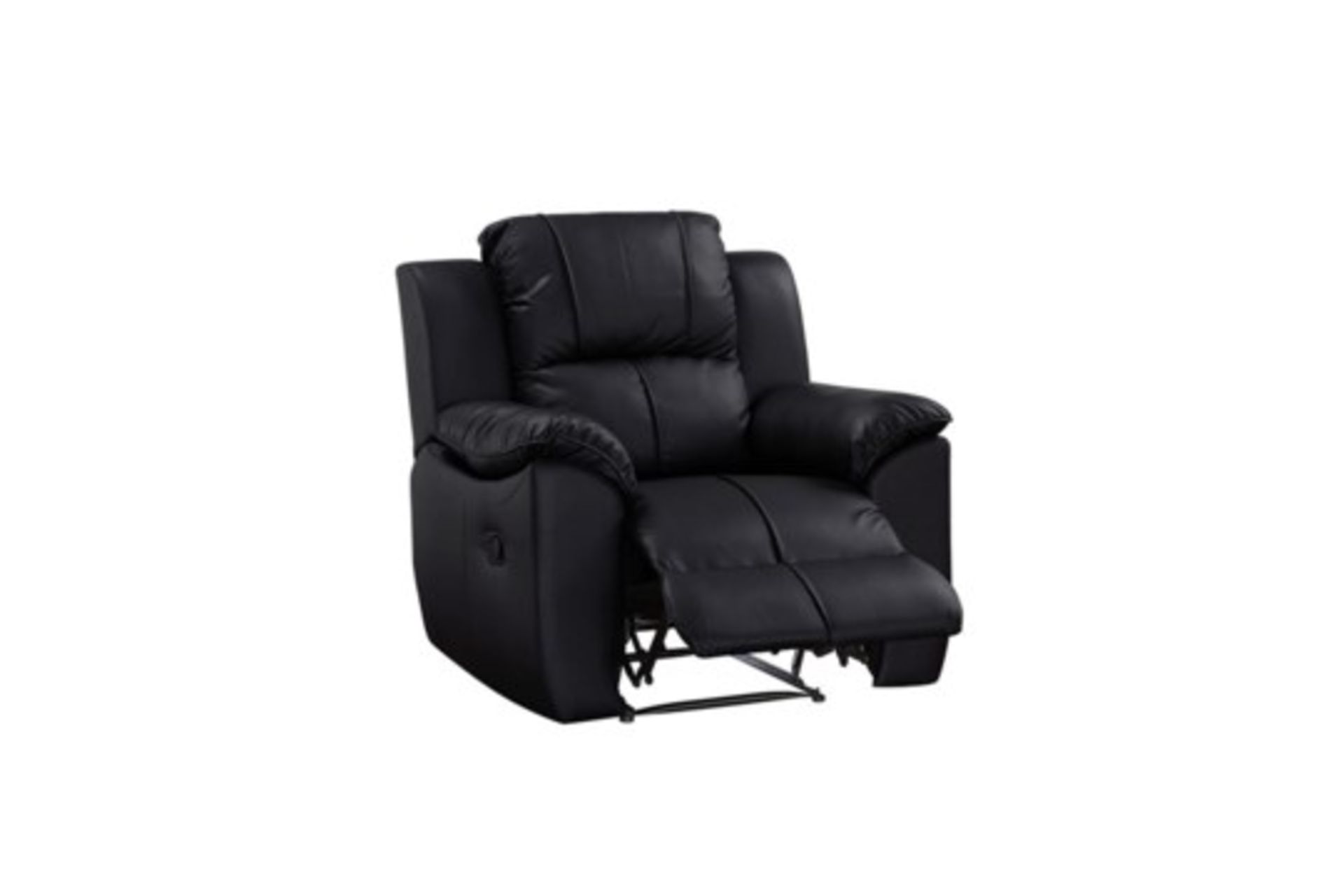 Boxed Black Leather Recliner Single Sitting Room Arm Chair RRP £325