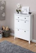 Boxed Deluxe 2 Tier Shoe Cabinet RRP £140 (17282) (Public Viewing and Appraisals Available)