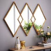 Westelm Over Lapping Diamonds Mirror RRP £400 (4229419) (Public Viewing and Appraisals Available)