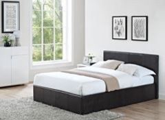 Boxed Brand New Black Leather 90 x 190cm Black PVC Single Children's Bed RRP £120