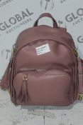 Skiphop Salmon Pink Leather Nursery Changing Bag RRP £100 (4414569) (Public Viewing and Appraisals