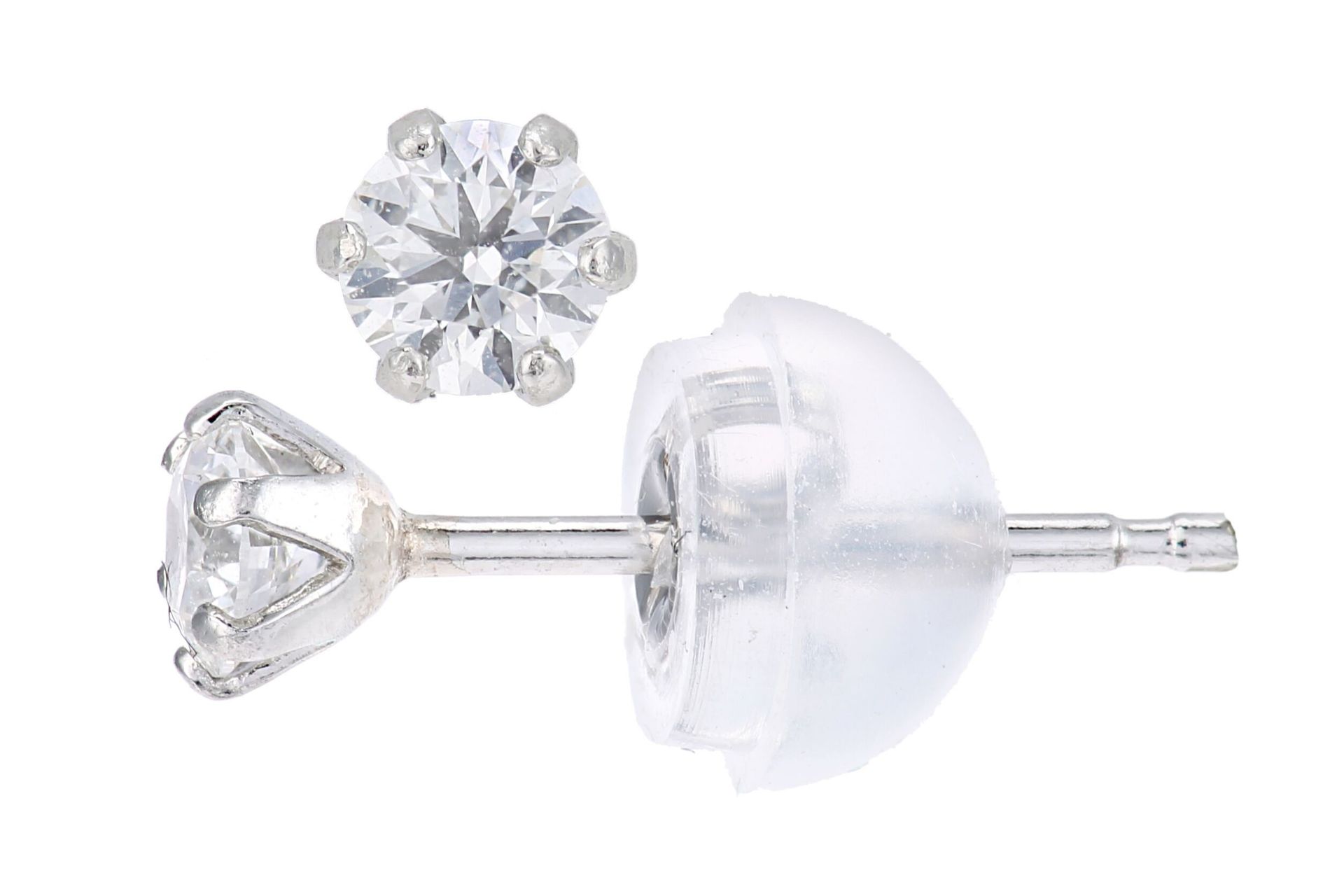 Platinum diamond earrings Metal Platinum 900, Weig - Image 2 of 2