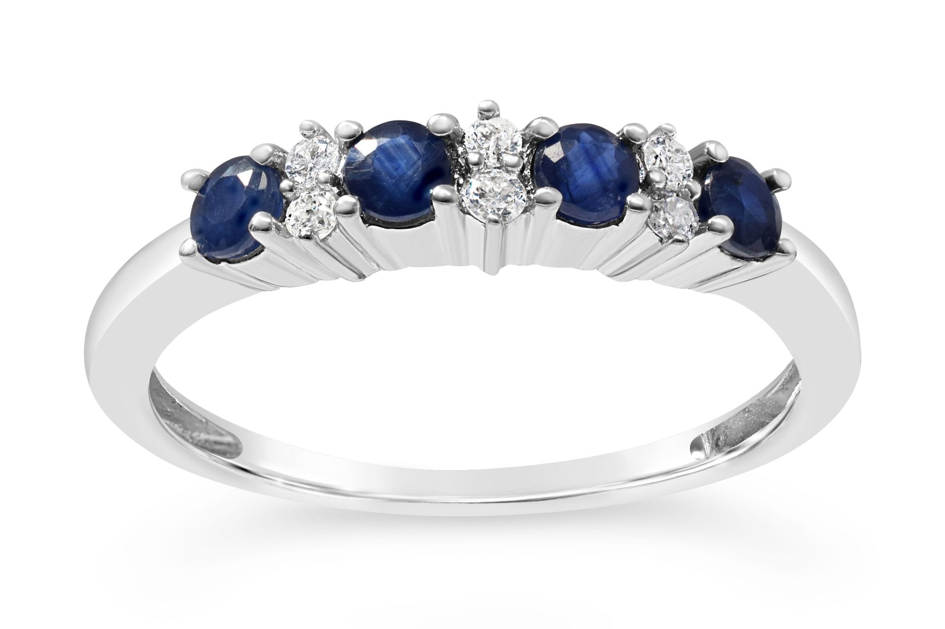Sapphire and diamond eternity ring, Metal 9ct Whit