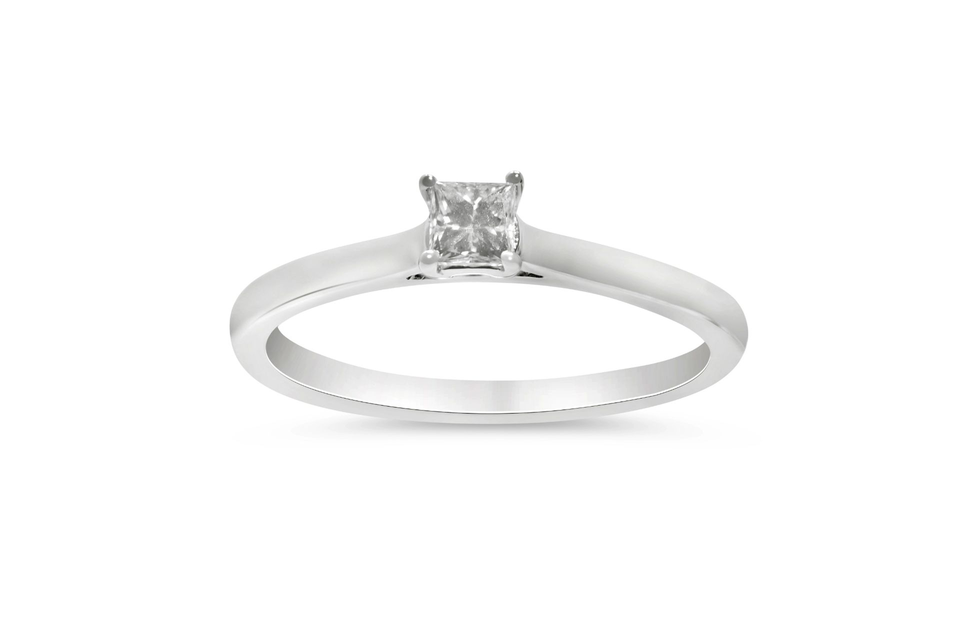 Premium Quality Princess Cut Solitaire Diamond Rin - Image 3 of 4