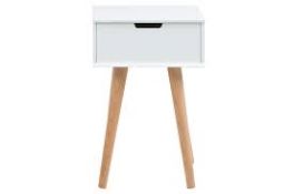Boxed Mitra White Bedside Table RRP £50 (14671) (Public Viewing and Appraisals Available)