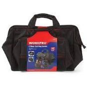 Lot to Contain 4 Workpro 2 Piece Combo Tool Bags Combined RRP £120