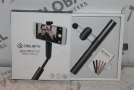 Lot to Contain 2 Cliquefue Selfie Stick in Space Grey Combined RRP £140